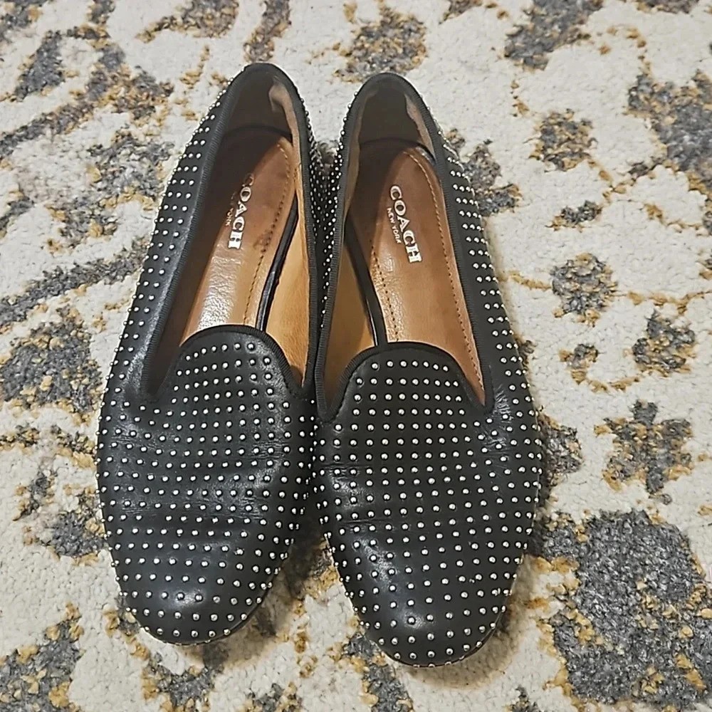 Coach Studded Leather Loafers
